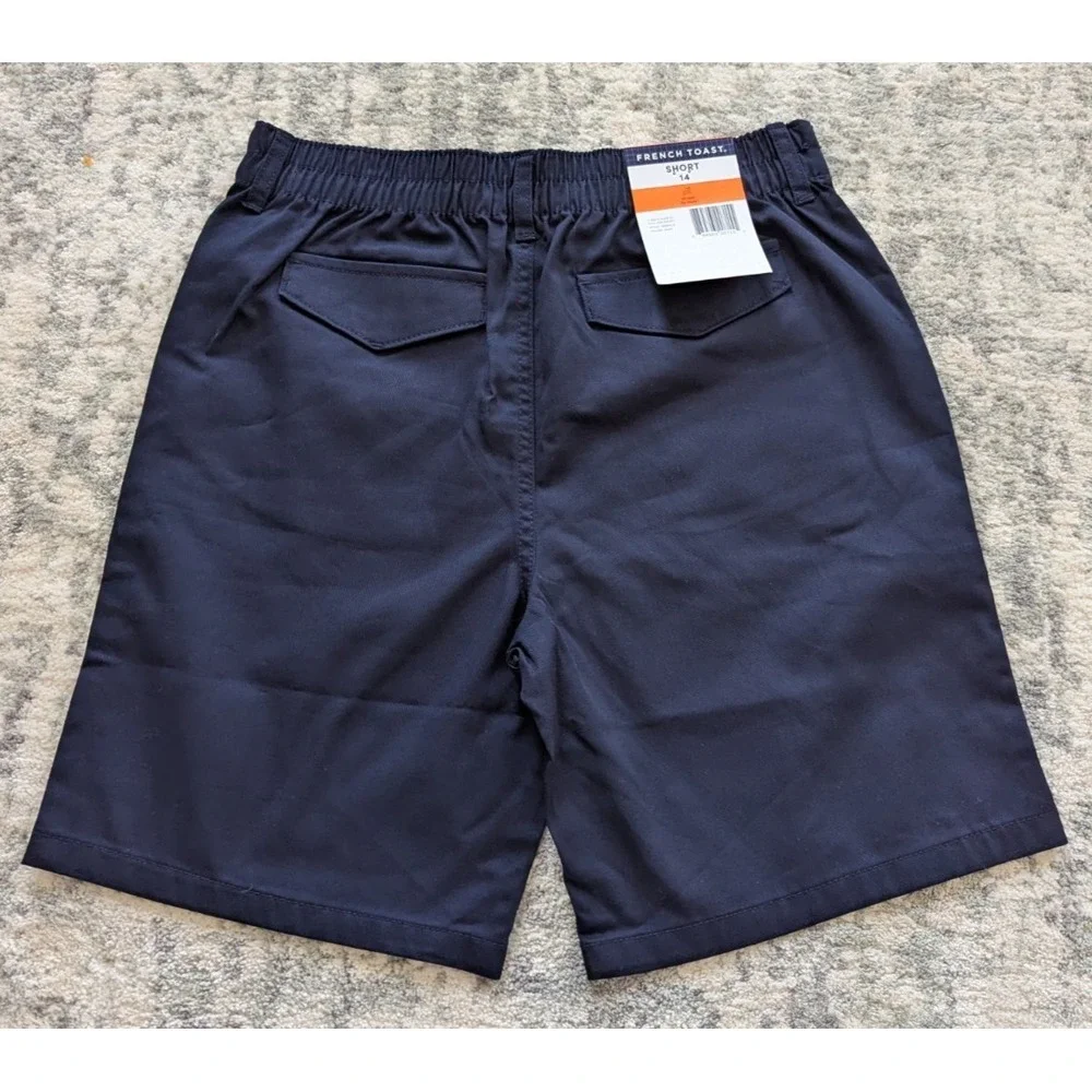 French Toast Uniform‎ Shorts Youth Size 14 Boys Flat Front Navy Shorts Lot of 2